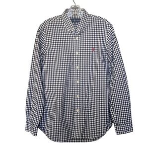 Ralph Lauren Men's Black Gingham Button‑Down Shirt – Classic Fit - Small